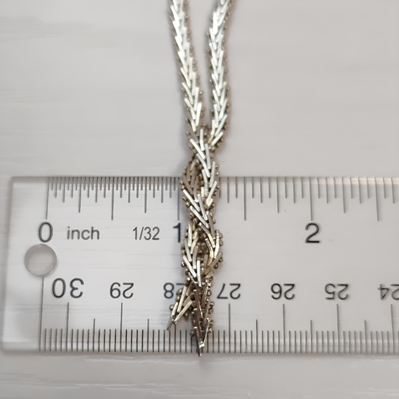 Vintage MEXICO Sterling Silver Braided Riccio Necklace 17" - Picture 11 of 14